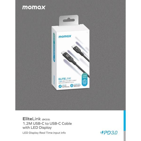 Momax ELITELINK 1.2M USB - C to USB - C CABLE WITH LED - Eufy iraq