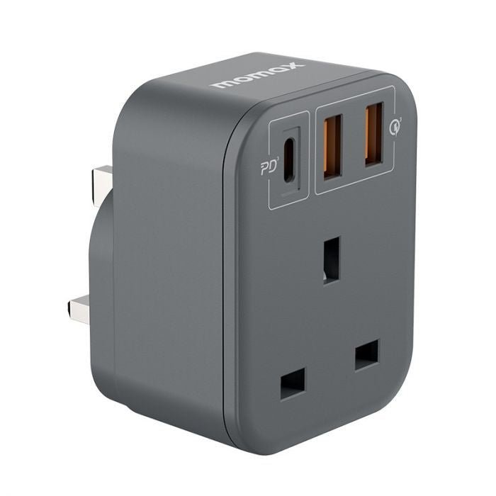 Momax ONEPLUG 1 - Outlet Extension Socket With USB Space Grey | US10UKE - Eufy iraq