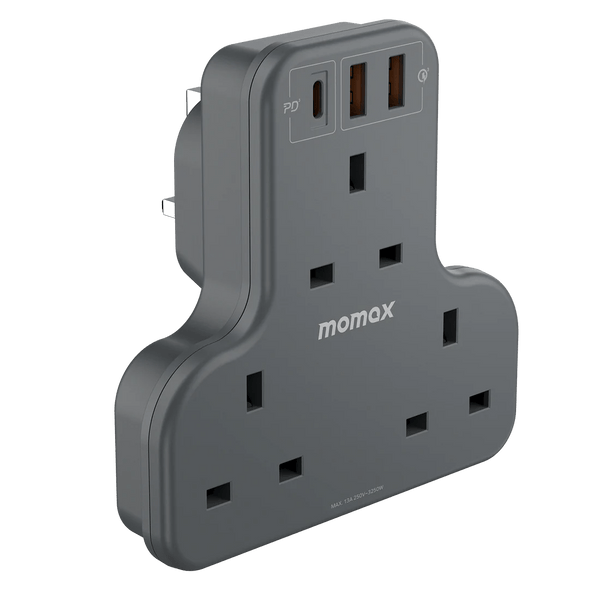 Momax Oneplug 3 - Outlet T - Shaped Extension Socket With USB US6K - Eufy iraq