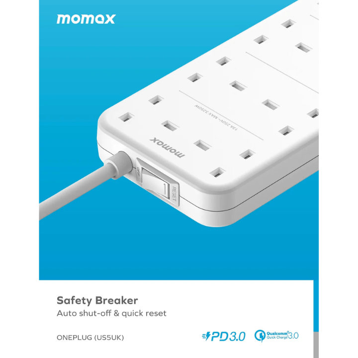 Momax oneplug 8 - outlet power strip with USB سيار كهربائي مع منافذ شحن - Eufy iraq