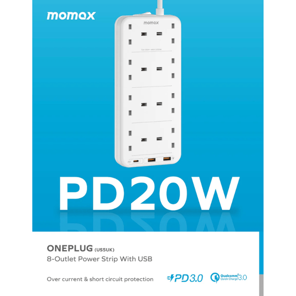 Momax oneplug 8 - outlet power strip with USB سيار كهربائي مع منافذ شحن - Eufy iraq