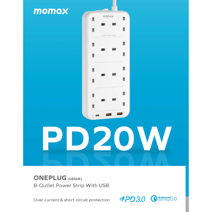 Momax oneplug 8 - outlet power strip with USB سيار كهربائي مع منافذ شحن - Eufy iraq