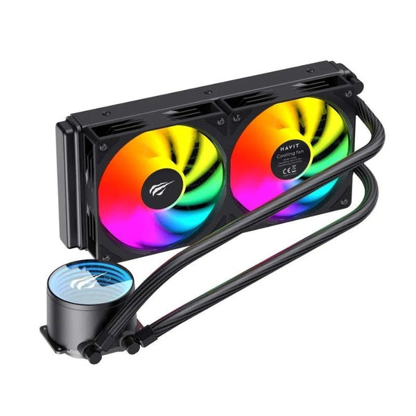 مروحة/مبرد مائي Havit F2001 المتكاملة (AIO) تبريد سائل 240 ملم: أداء احترافي وإضاءة RGB للاعبين - Eufy iraq