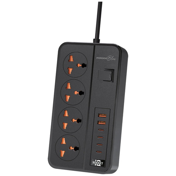 Porodo Blue 4 AC Power Strip - Black - Eufy iraq