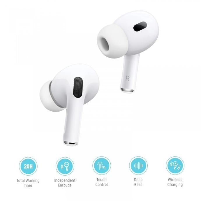Porodo Blue Deep Bass Wireless Earbuds Pro 2 with Swipe Volume - White - Eufy iraq