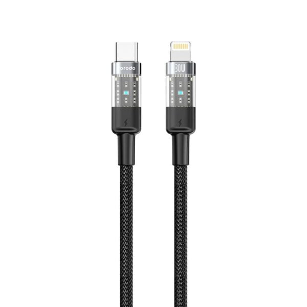 Porodo Braided 30W PD C to Lightning Fast Charging Cable with Transparent Head 1.2M - Eufy iraq