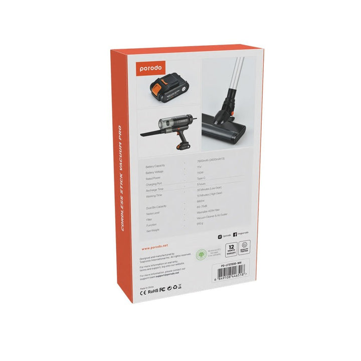 Porodo Cordless Stick Vacuum Pro - Black - Eufy iraq