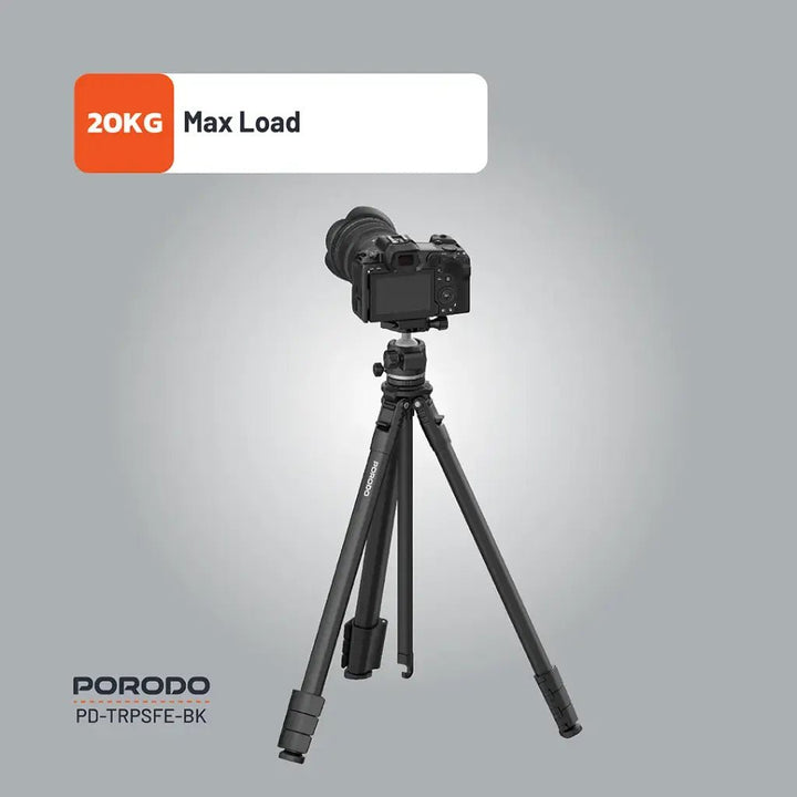 Porodo Flexible Foldable and Extendabl Tripod Stand   -  Black - Eufy iraq