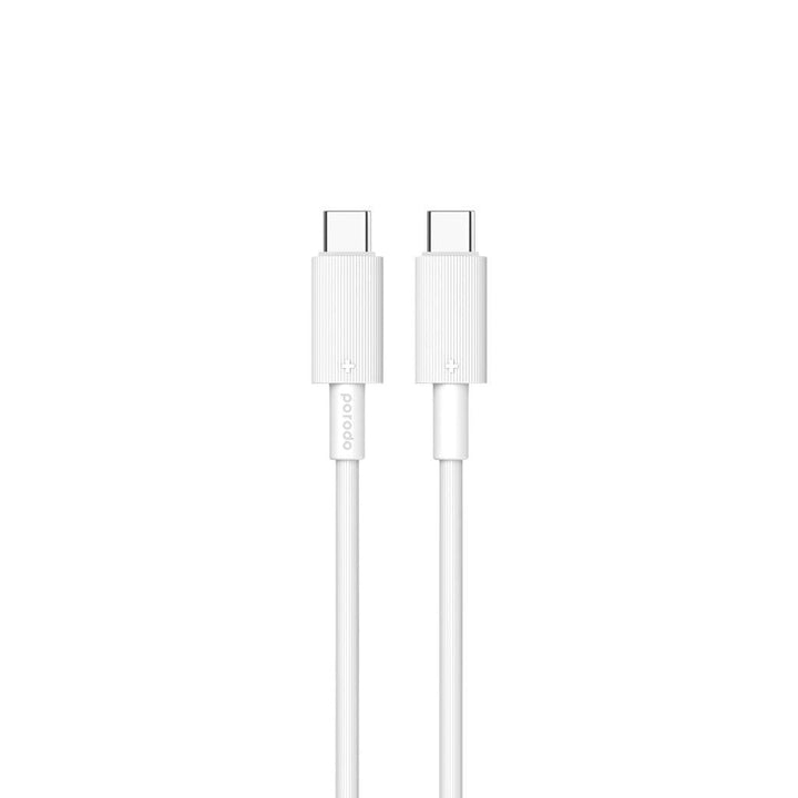 Porodo Type - C to C PVC Cable 1.2m – White - Eufy iraq