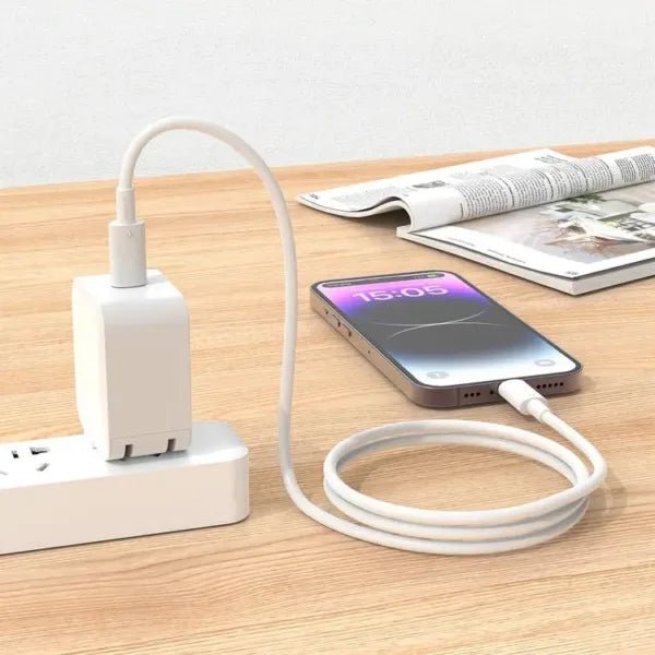 Porodo Type - C to Lightning PVC Cable 1.2m – White - Eufy iraq