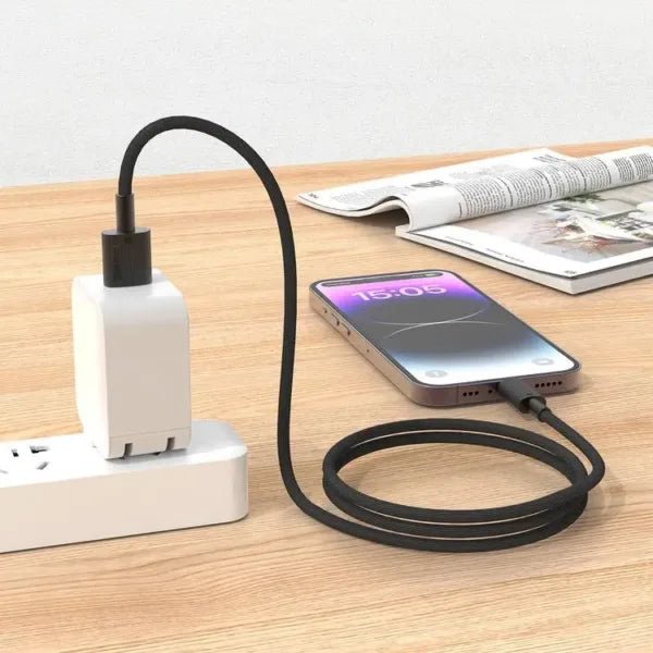 Porodo USB A to Lightning PVC Cable 1.2m – Black - Eufy iraq