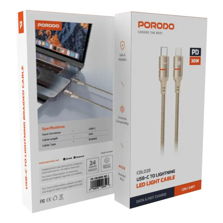 Porodo USB - C To Lightning LED Light Cable - Eufy iraq