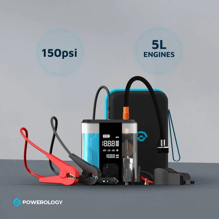 Powerology 8800mAh Multi Functional Jump Starter with Tire Inflator – Transparent - Eufy iraq