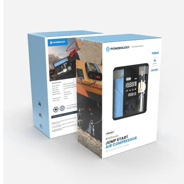Powerology 8800mAh Multi Functional Jump Starter with Tire Inflator – Transparent - Eufy iraq