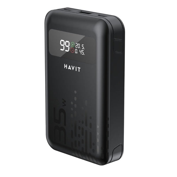 شاحن الطوارئ Havit PB5211 ( 10,200mAh , 45W ) - مع كابلات مدمجة أداء 45W ، تصميم مدمج، وكابلات USB - C و Lightning مدمجة - Eufy iraq
