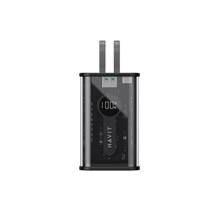 شاحن الطوارئ Havit PB94 ( 10,000mAh , 22.5W ) - مع كابلات مدمجة الباور بانك المتكامل: كابل USB - C وكابل Lightning مدمجان وشاشة LED - Eufy iraq