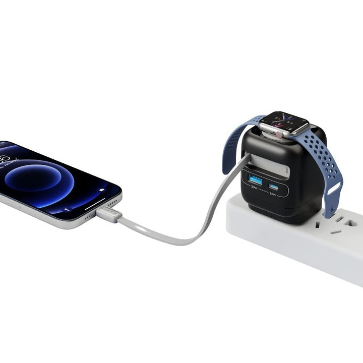 شاحن هافيت GaN المتكامل (Havit) - الموديل UC252 قوة 65 واط بتقنية GaN: شاحن سفر 4 في 1 للابتوب والساعة - Eufy iraq