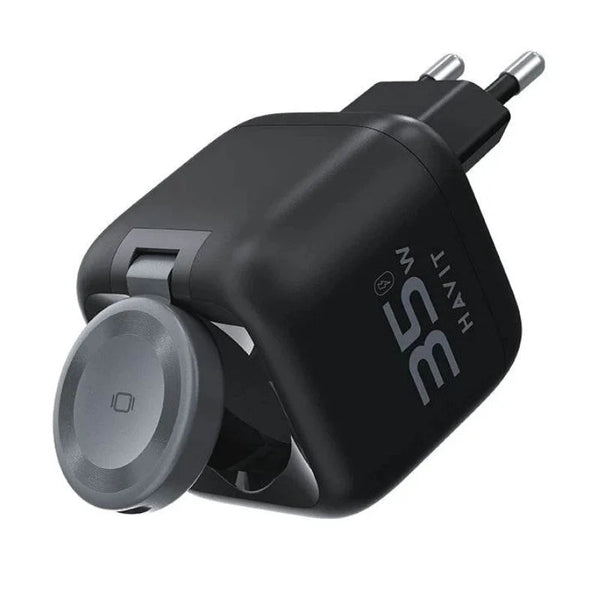 شاحن هافيت UC250 المتكامل (Havit) - الموديل UC250 شاحن سفر 35 واط بتقنية GaN: كيبل قابل للسحب وشاحن ساعة مدمج - Eufy iraq