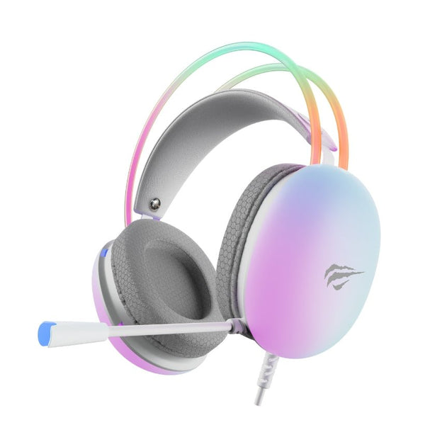 سماعة الألعاب Havit H2037d السلكية (RGB) تصميم عصري، صوت محيطي، وإضاءة RGB أنيقة عبر الـ AUX - Eufy iraq