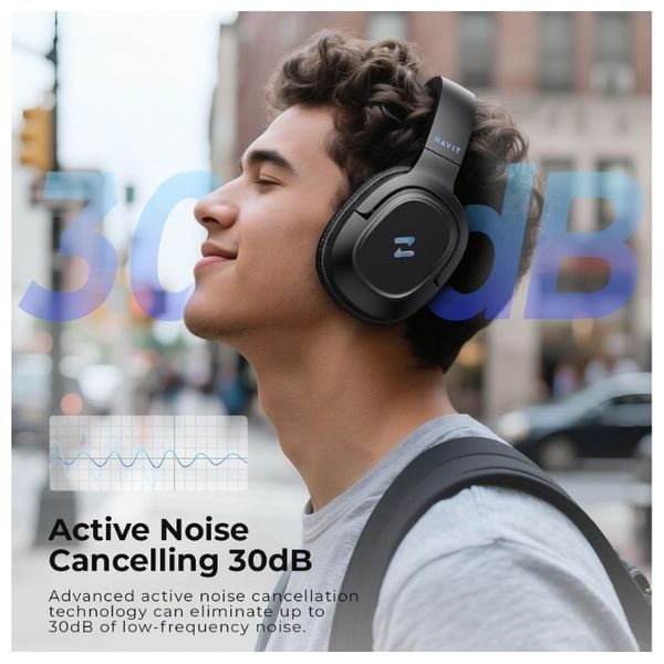 سماعة الرأس اللاسلكية Havit H612BT PRO (Active Noise Cancellation) إلغاء ضوضاء فعال، بطارية فائقة، وصوت قوي بجودة Hi - Fi - Eufy iraq