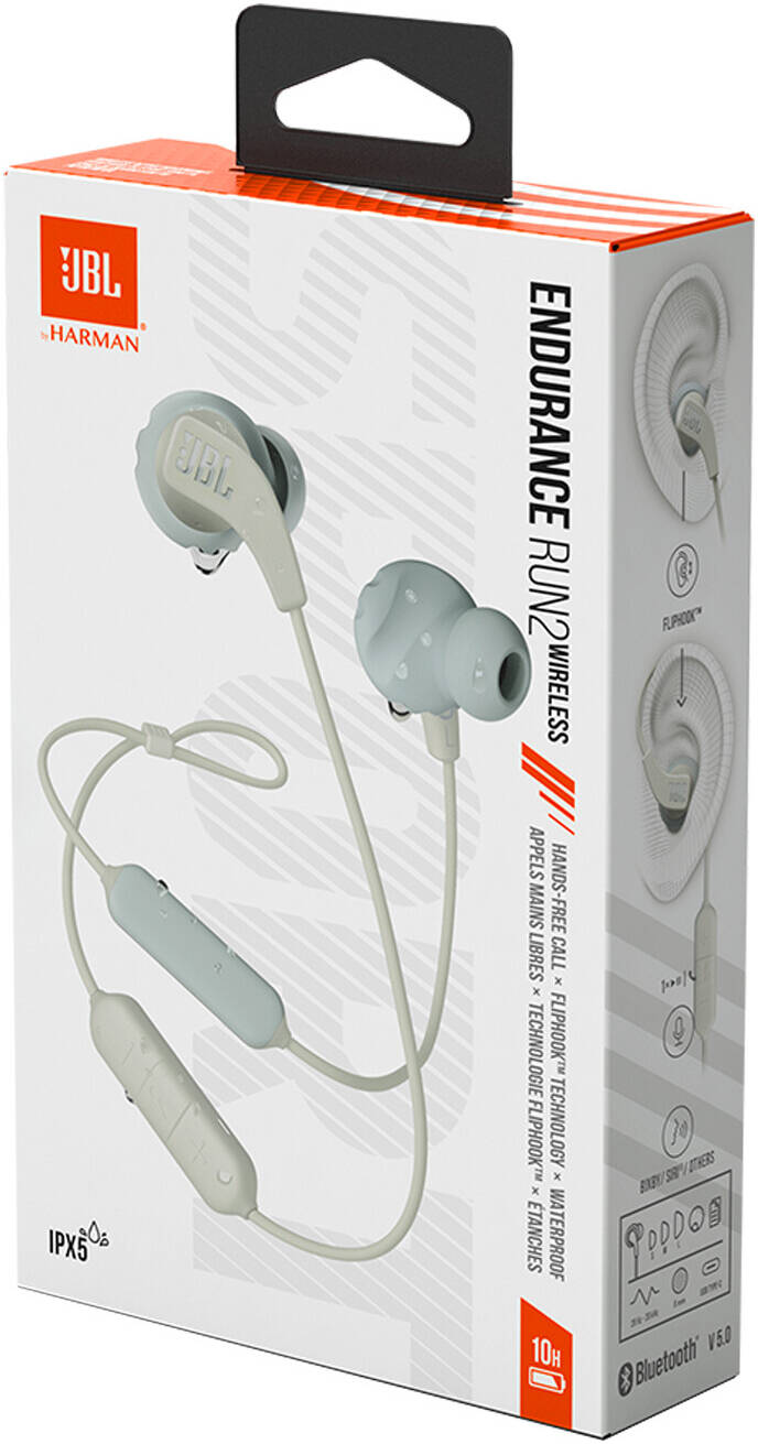 سماعات JBL Endurance Run 2 السلكية (للرياضة) تصميم ثنائي الاتجاه ( FlipHook TM )، ثبات مضمون ( TwistLock TM ), ومقاومة IPX5 - Eufy iraq