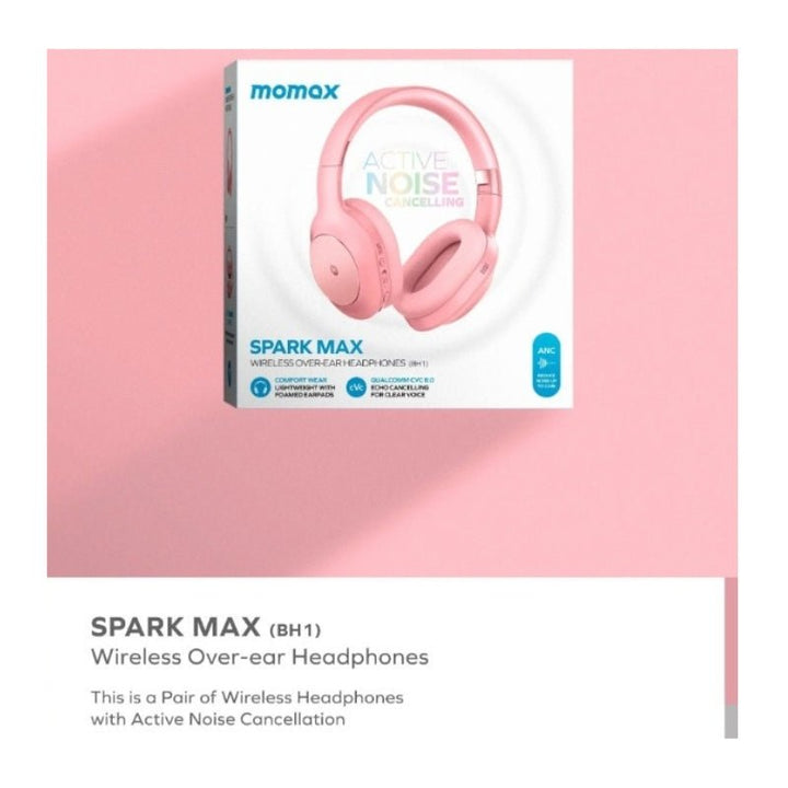 سماعات Momax SPARK MAX اللاسلكية إلغاء ضوضاء نشط (ANC)، 28H تشغيل، شريحة Qualcomm، وتصميم Over - Ear مريح - Eufy iraq