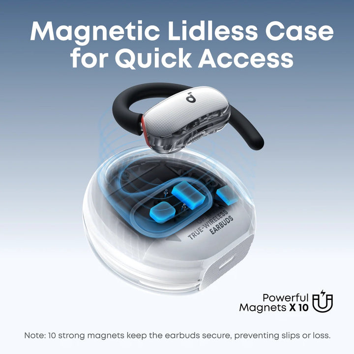 سماعات Soundcore V40i اللاسلكية ( Open - Ear ) تصميم مفتوح، 21 ساعة تشغيل، وخطافات أذن قابلة للتعديل لـ RicherBass - Eufy iraq