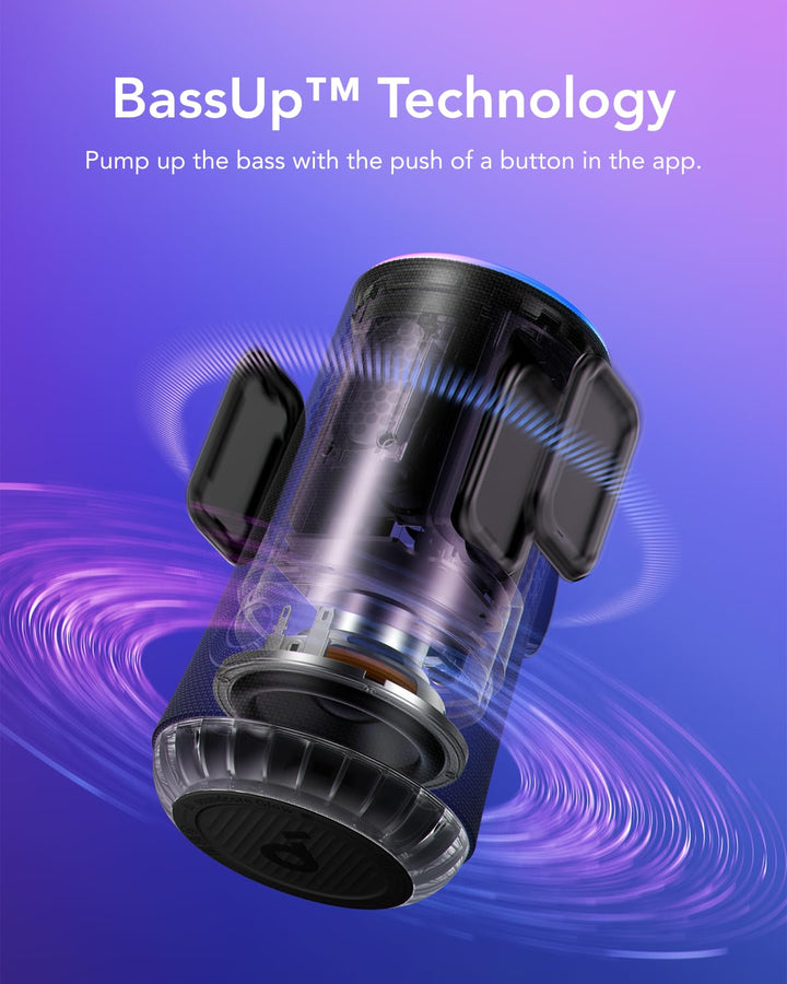 Soundcore Glow Portable Speaker with 30W 360° Sound, Synchronized Radiant Light - Eufy iraq