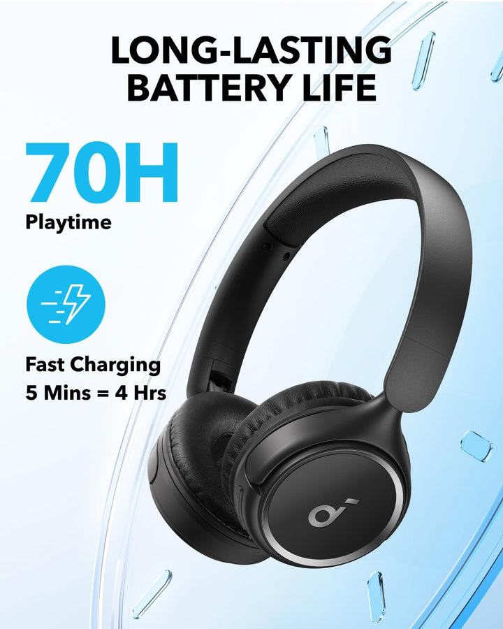 Soundcore H30i Wireless On - Ear Headphones, Foldable Design, Pure Bass, 70H Playtime, Bluetooth 5.3 - Eufy iraq