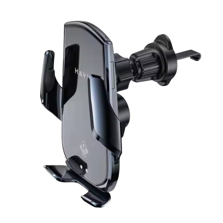 ستاند سيارة وشاحن لاسلكي Havit W3034 حامل شحن Qi بقوة 15W مع قفل وفتح آلي لفتحة التهوية - Eufy iraq