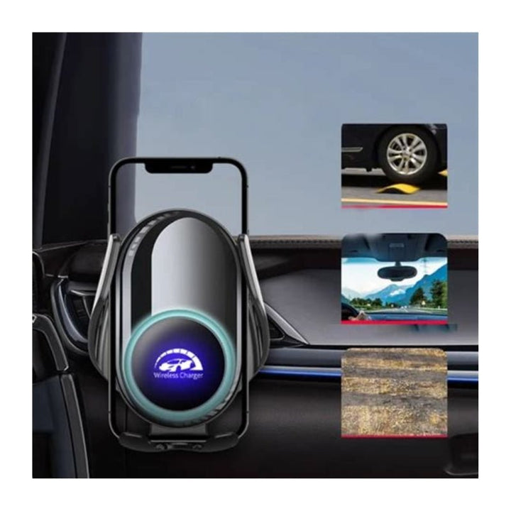 ستاند سيارة وشاحن لاسلكي Havit W3034 حامل شحن Qi بقوة 15W مع قفل وفتح آلي لفتحة التهوية - Eufy iraq