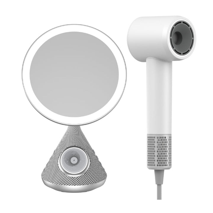 طقم هافيت HDK88 المتكامل: مجفف شعر وشاحن لاسلكي بمرآة 3 في 1: تجفيف سريع، شحن لاسلكي، ومرآة تجميل - Eufy iraq